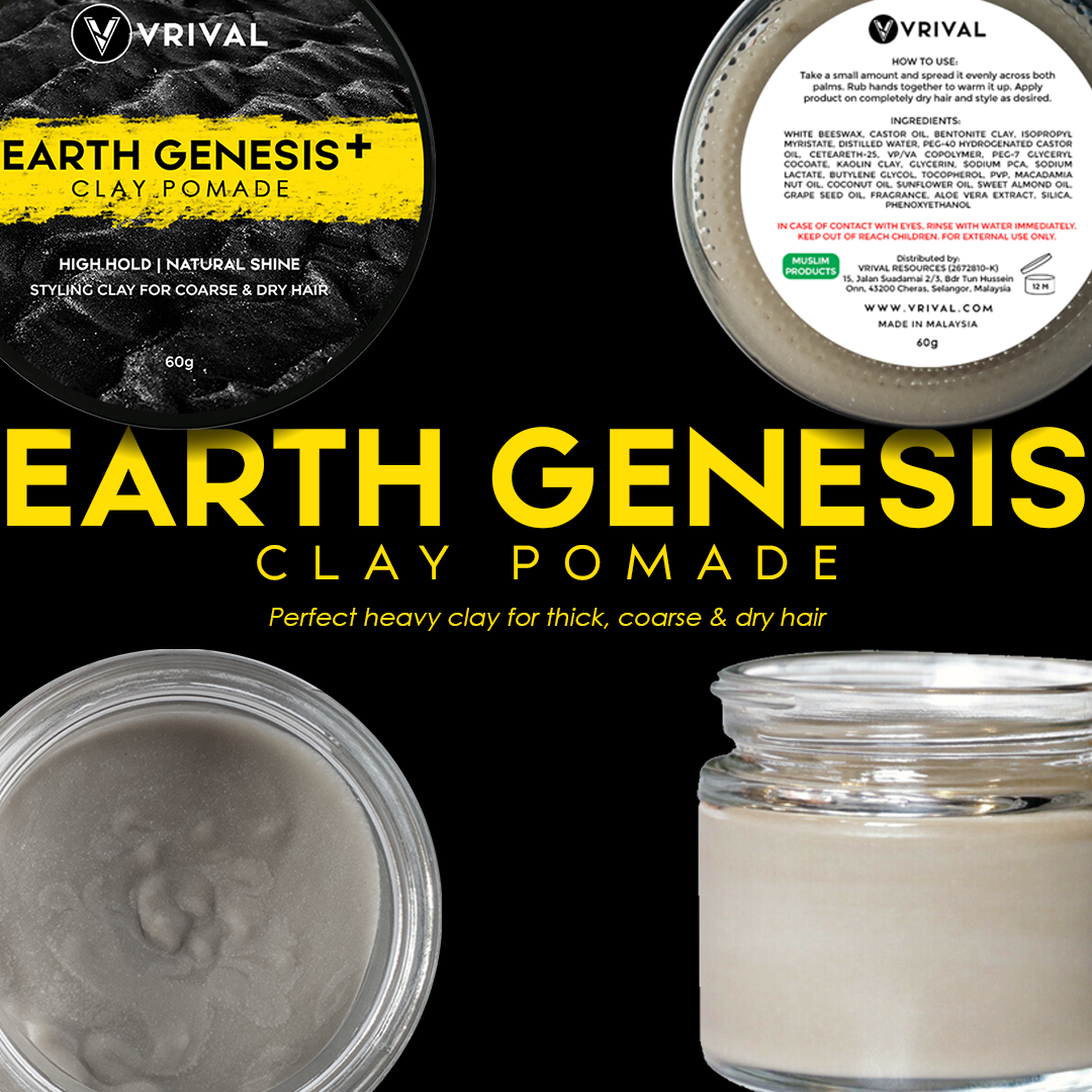 REGULAR PACK | Earth Genesis Clay Pomade by VRIVAL | 60g