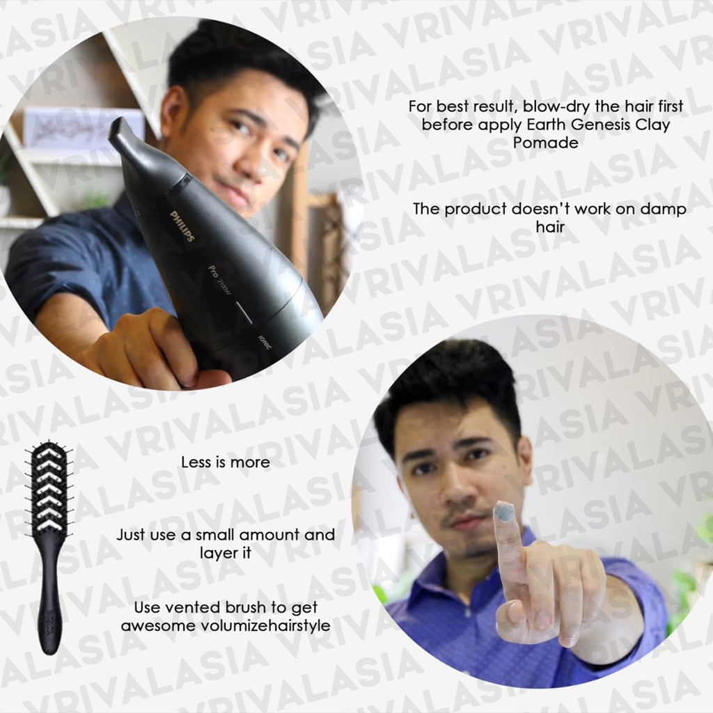 Regular 60g + Trial Pack 14g | Earth Genesis Clay Pomade by VRIVAL