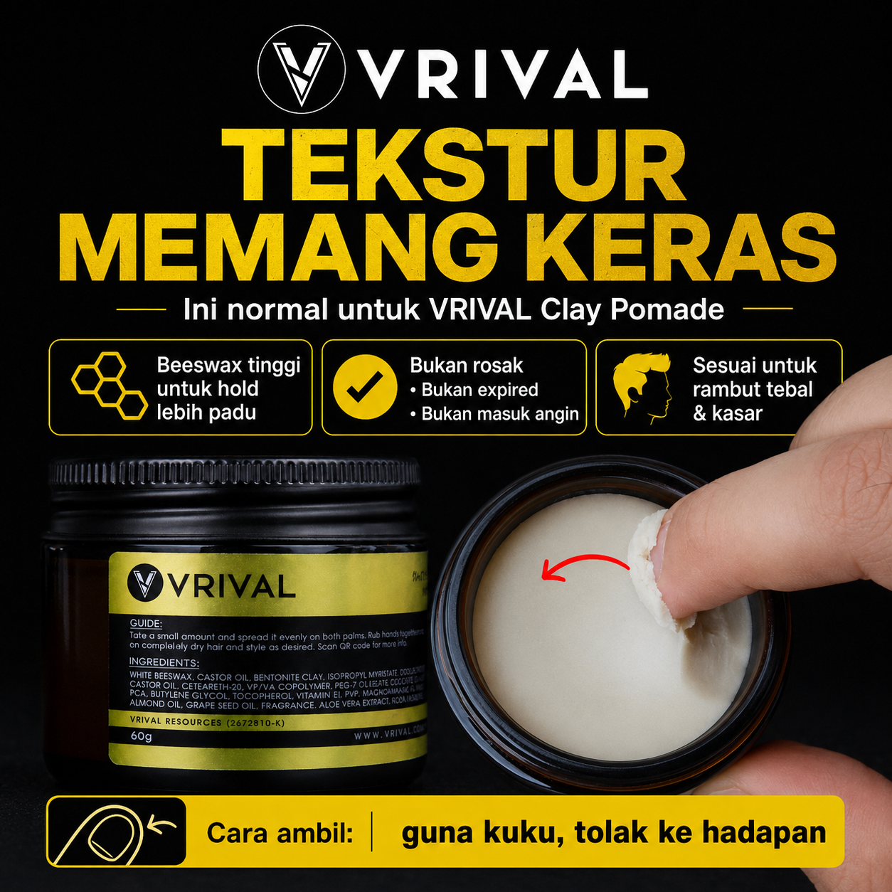 Clay Pomade by VRIVAL | 60g