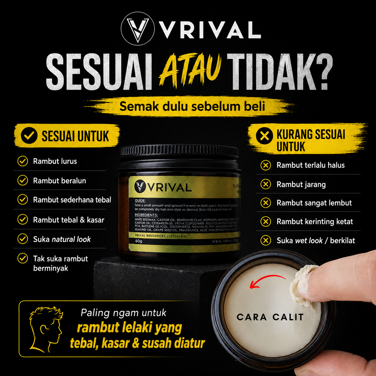 Clay Pomade by VRIVAL | 60g