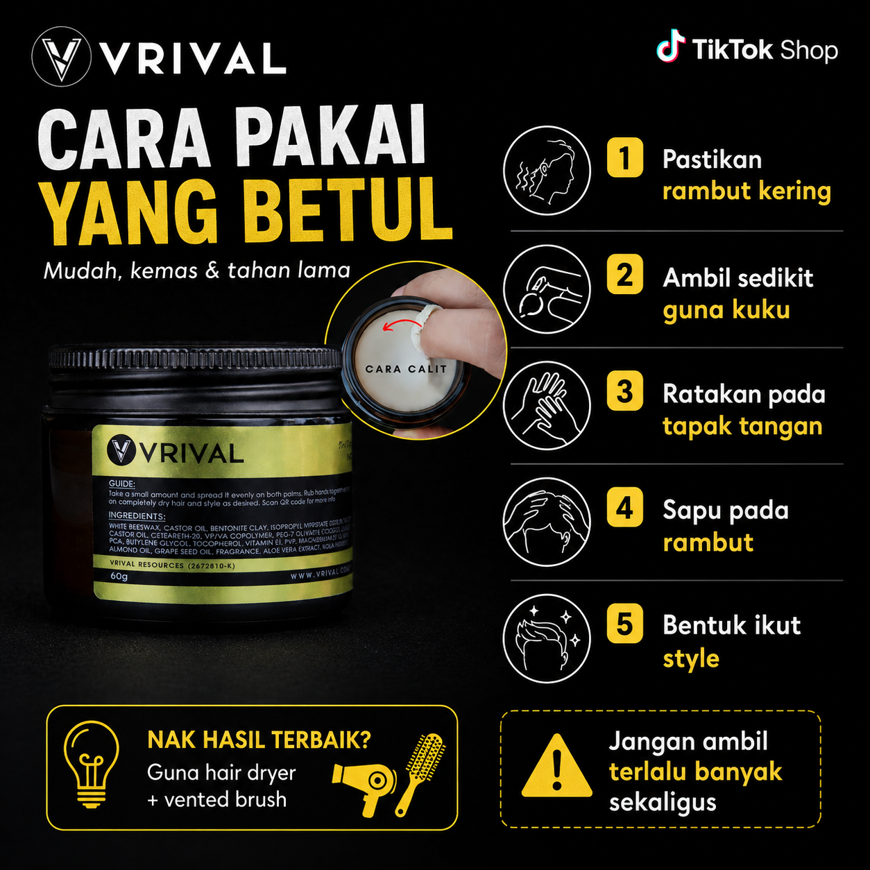 Clay Pomade by VRIVAL | 60g