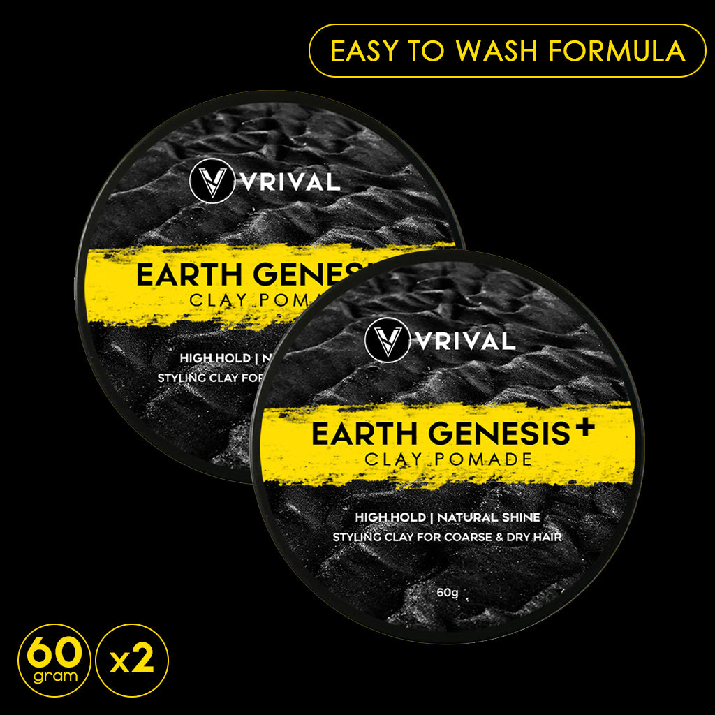 DOUBLE DEAL X2 | Earth Genesis Clay Pomade by VRIVAL | 60g